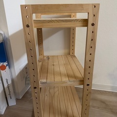 3段竹製収納棚の画像