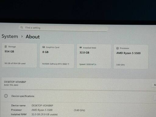 ホワイト 白 ゲーミング PC RTX3060Ti / Ryzen 5 5500
