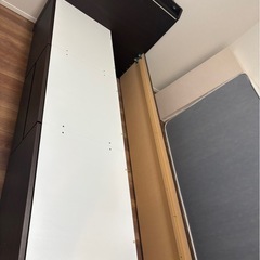 「【2500円以上でお話中】ニトリ シングル ベッド フレーム マットレス セット  収納付き 中古の画像