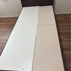 「【2500円以上でお話中】ニトリ シングル ベッド フレーム マットレス セット  収納付き 中古の画像