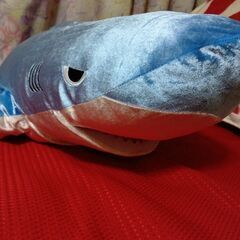 超超BIGサメぬいぐるみ　110cm （ブルーメタリック＆ホワイト）の画像