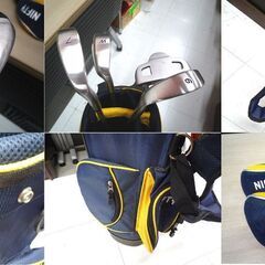 グリップ要交換 ジュニア用 ゴルフクラブセット Jr用 NIFTY Dr UT 7I 9I W PT 5本セット キャディバッグ付き 中古 苫小牧西店の画像