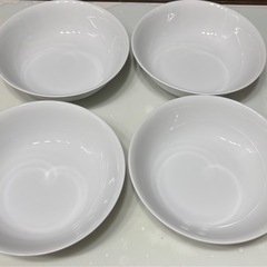 白　浅型どんぶり　4枚の画像