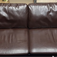 3人掛けソファ　合皮タイプの画像