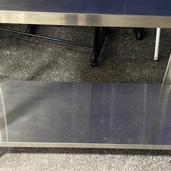 【リサイクルサービス八光】幅90cm ステンレス製作業台 2段棚付きの画像