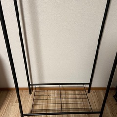 スチールラック ハンガーラック 黒 ブラックの画像