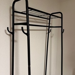 スチールラック ハンガーラック 黒 ブラックの画像