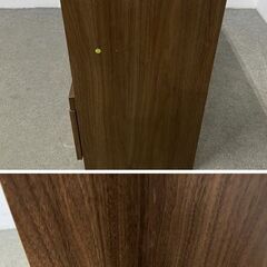 リビングハウス キッチンカウンター ルシード 幅105 ステンレス天板 ウォールナット色 インダストリアル 中古家具 店頭引取歓迎 R10213の画像