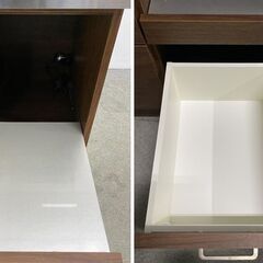 リビングハウス キッチンカウンター ルシード 幅105 ステンレス天板 ウォールナット色 インダストリアル 中古家具 店頭引取歓迎 R10213の画像