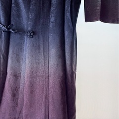 正絹 道行コート 黒紫グラデーション 美品の画像