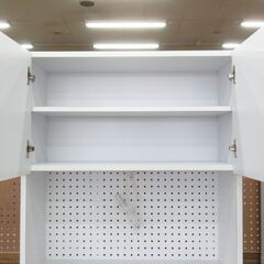 新品アウトレット品 食器棚 80食器ホワイト G-2442の画像