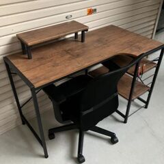 L字パソコンデスク&オフィスチェア【管理番号542】の画像