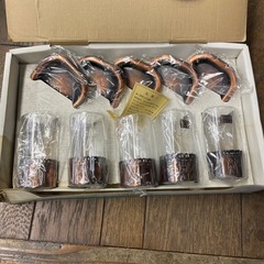 一口ビールグラスセット 5客　ハッピーホリディ ゴールドシリーズ 昭和レトロの画像