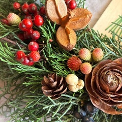 クリスマス感満載　冬のリースの画像
