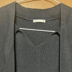 リブ編み 黒 ロングワンピース 未使用の画像