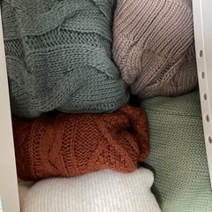 ニット大量の画像