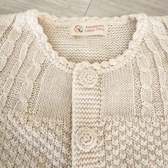 【新品未使用】オーガニックコットン ベビーニットカーディガン 綿100%の画像