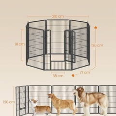 大型犬用 ペットサークル 2セット　高さ120cm PPK012B01 の画像