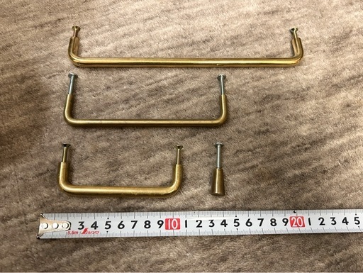 真鍮の取手とツマミのセット（ハンドル、取っ手、摘み、つまみ、DIY、家具制作）