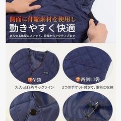 新品❤️ 電熱ベスト ヒーターベスト 【16箇所発熱 】 加熱ベスト　2XL ネイビーの画像
