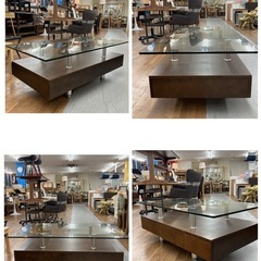 S759 ⭐ NITORI ニトリ ガラスセンターテーブル 幅120cm USED 定価：39,990円 の画像