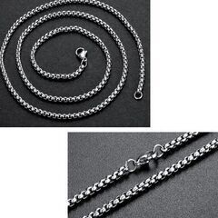 ステンレス製/シルバーチェーンネックレス②（新品）55cm の画像