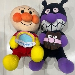 アンパンマン　バイキンマン　ぬいぐるみセットの画像