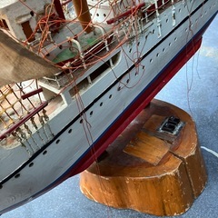 木製帆船模型 全長110cm 高さ100cm 海王丸　大型　帆船　模型　ジャンクの画像