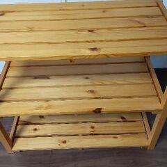 木製棚　3段　きれいな素材ですの画像