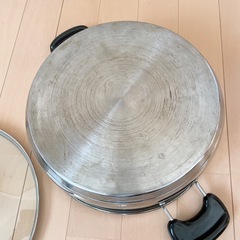 【お譲り決定】ステンレス 両手鍋 直径27cm 硝子蓋の画像