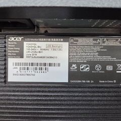 J8661【リユースのサカイ柏店】 【未使用品】 Acer エイサー K242HQL Bbid 23.6-Inch Full HD クリーニング済み  新品参考価格43,978円 の画像