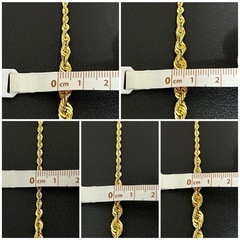 K18イエローゴールド特製ロープチェーンネックレス、6.05グラムの画像