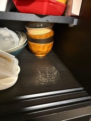 【最終処分】お値段も相談してください！食器棚／黒色（11/18以降引き取りできる方）
