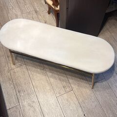 francfranc フランフラン ベル ベンチソファ ダイニングチェア ホワイト×ゴールド 定価29800円★買取帝国 志木店の画像