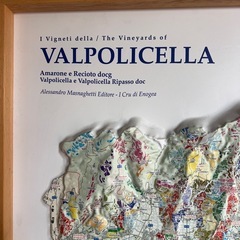 イタリア ワイン地図 ポスター（VALPOLICELLA 立体マップ）額縁付きの画像