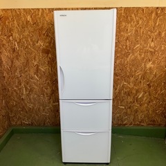 318送料設置無料  日立　自動製氷機能付き大型冷蔵庫　375L  3ドア　洗濯機の画像