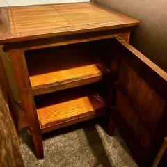 ☆バリ家具　チーク無垢材　バンブーミニチェスト☆の画像