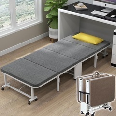 折りたたみベッド コンパクト 四つ折り 簡易ベッド シングル ベッド マットレス付き 幅65CMの画像