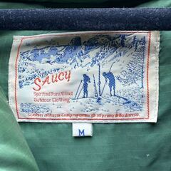 SAUCY ダウンジャケット マウンテンパーカー Mサイズ ベージュ系 ヴィンテージ レトロアウトドア 古着 中綿ジャケット アウター 冬物の画像