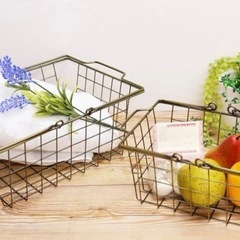 未使用　ゴールドワイヤーカゴの画像