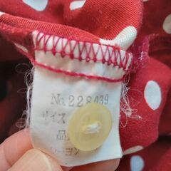 VISUAL SIGN シャツ エンジ×白 水玉 半袖 サイズ9号の画像