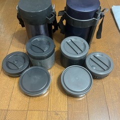 保温弁当箱 グレー パープル 2個セットの画像