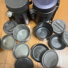 保温弁当箱 グレー パープル 2個セットの画像