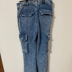 CLEL カーゴブーツカットデニムライトブルーの画像