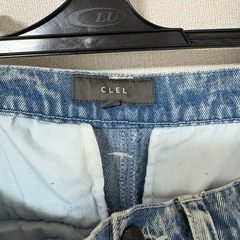 CLEL カーゴブーツカットデニムライトブルーの画像