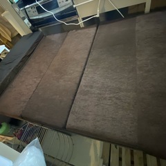 アイランドソファ レザー系　W160xD97H40 マットレス付　地域限定無料配送の画像