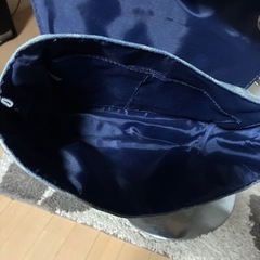中古未使用品デニムキルティング生地バッグの画像