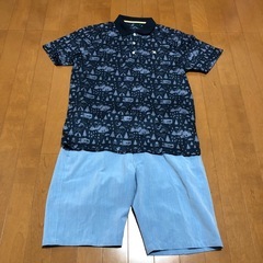 Arnold Palmer ゴルフシャツ パンツ L ネイビー ブルーの画像