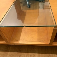 ローテーブル　ガラス➕木製の画像