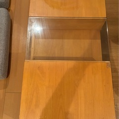 ローテーブル　ガラス➕木製の画像